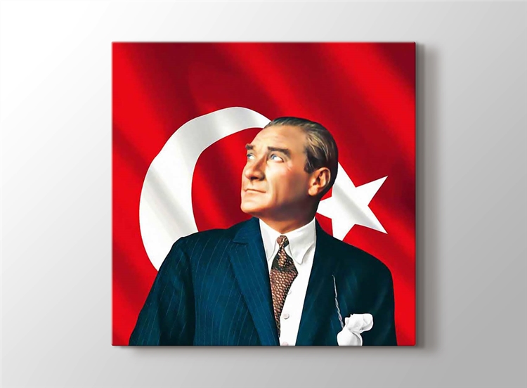 Bayrak Ve Mustafa Kemal Ataturk Tablosu