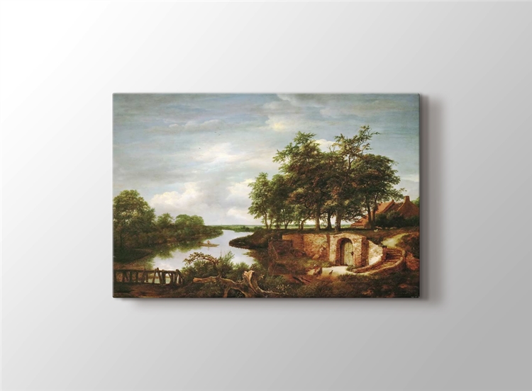 Bodrum Girisinde Nehir Tablosu Doga Manzara Tablosu