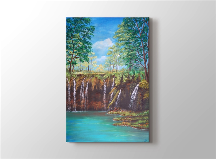 Yagli Boya Selale Tablosu Yagli Boya Doga Manzara Tablosu